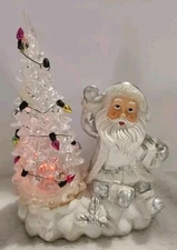 Rite Aid Home For The Holiday Santa White/Silver LED Color Lights Up Tree