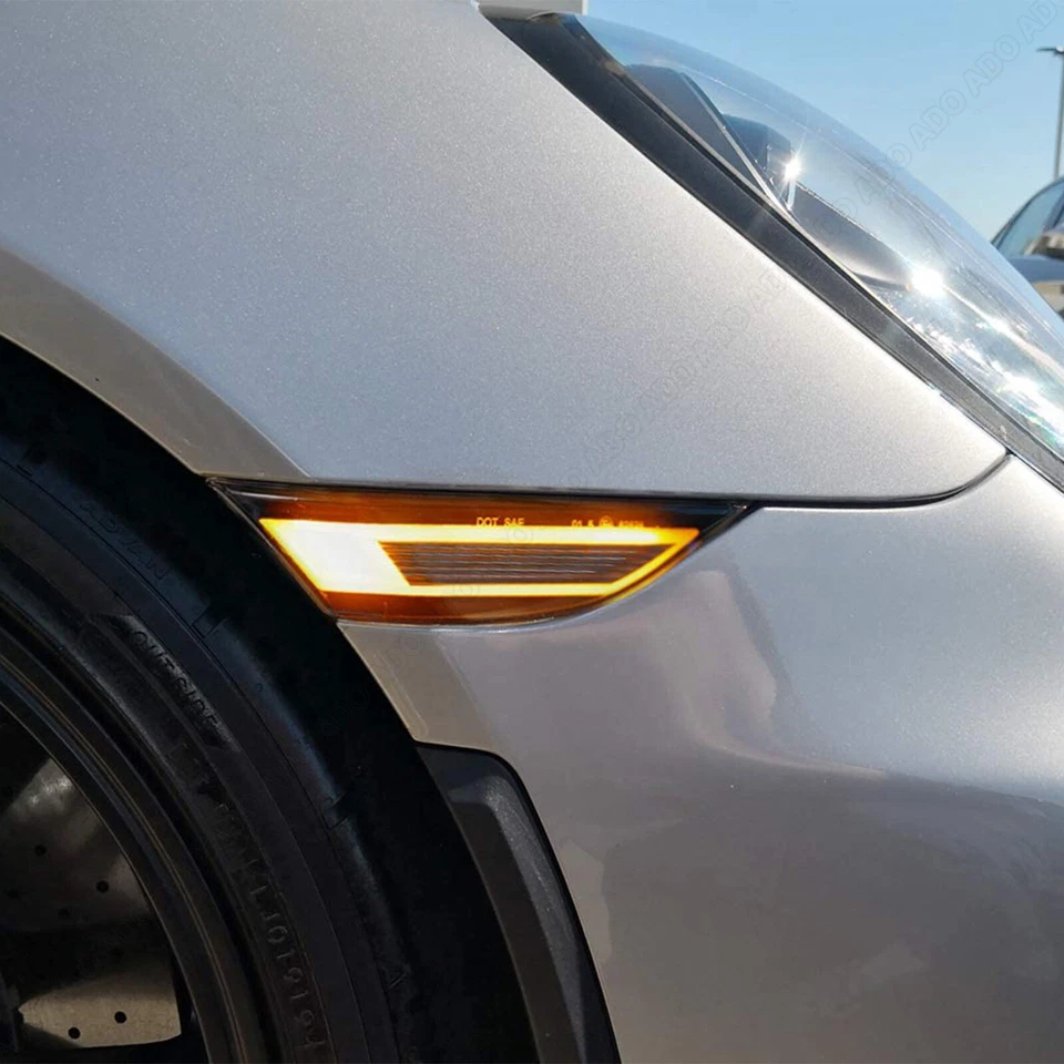 2x For Porsche 911 991 Boxster Cayman 981 718 LED Side Turn Signal Indicator Black - Image 3 of 4