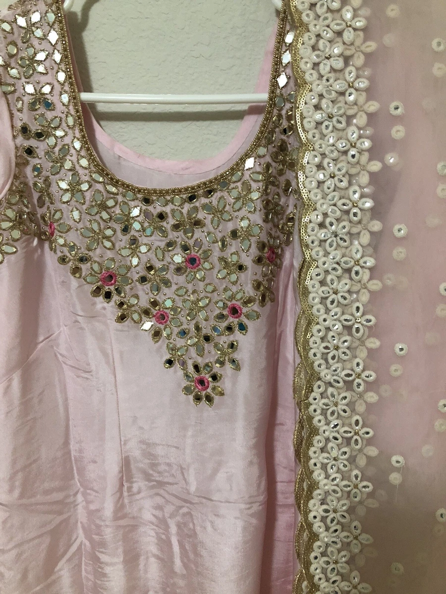 Indian Punjabi patiala party wear salwar suit light Pink