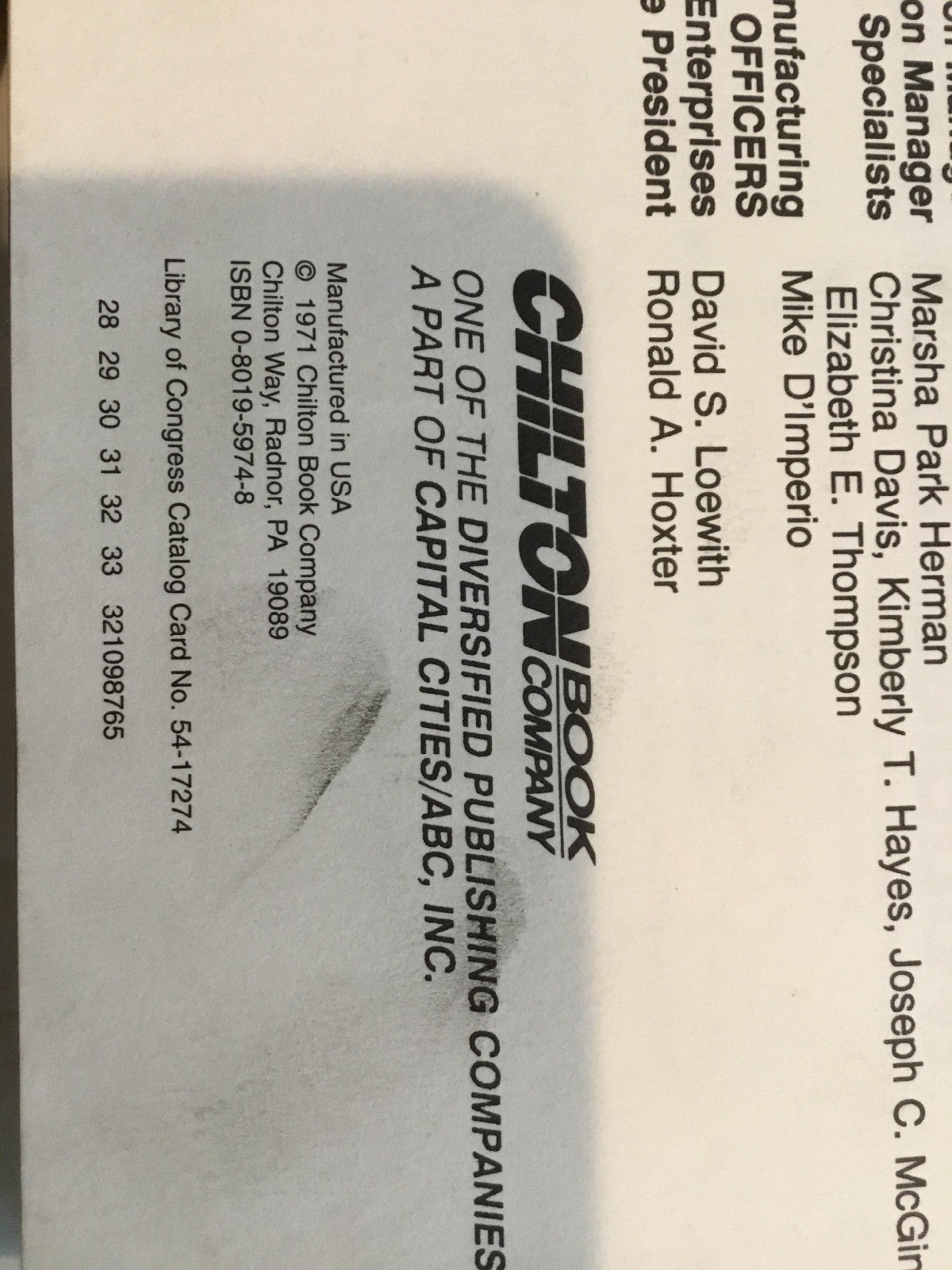 Buy Chilton Service Manuals: Chilton's Auto Repair Manual, 1964-1971 by  Chilton Automotive Editorial Staff (1974, Paperback, Collector's) online |  eBay