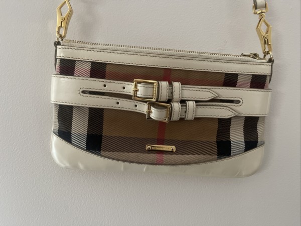 Burberry Authentic Cross Over Bag Calf Leather With  Dust Bag