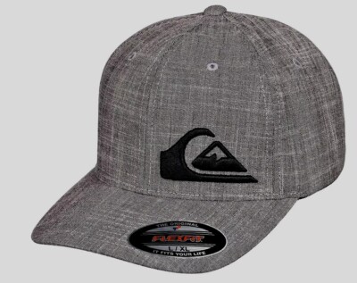Quiksilver Heather Gray Flex Fit Hat Cap size S/M