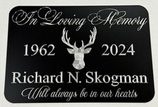 Memorial Grave Marker Sign Custom Diamond Etched Engraved on Aluminum Metal 10x7