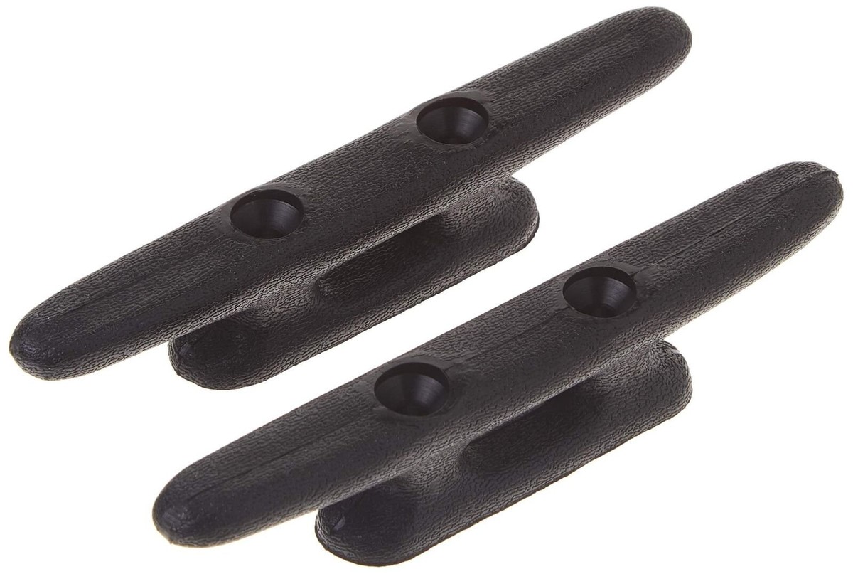Attwood 11783-2 Nylon Cleats, 4 Inches Long, Pre-Drilled for #12 Fasteners, Sold in Pairs, Anchor Tie-Off, Temporary Docking
