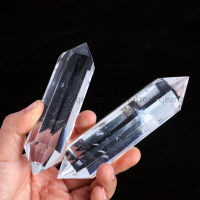 1 Pc Natural Clear Quartz Rock Crystal Wand Obelisk Point Healing 120-130mm