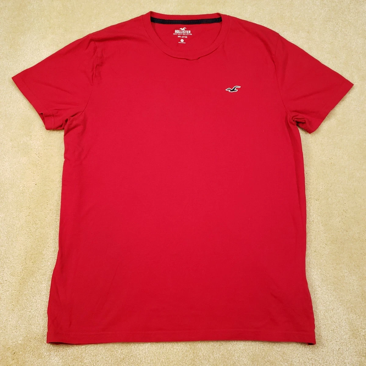 Hollister T-Shirt Adult Medium M Red Short Sleeve Cotton Crew Neck