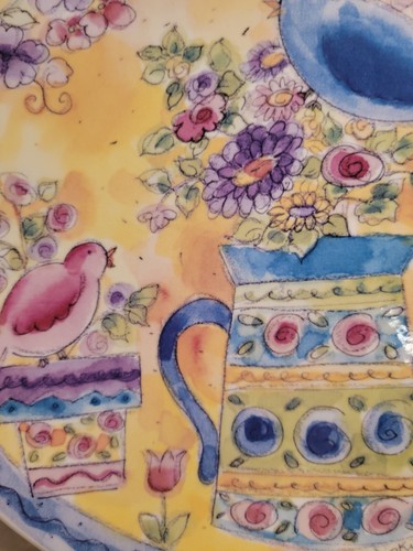 Bird Ceramic Plate Hand Painted Artist Signed Sue Zipkin 2000 birds - Picture 3 of 7