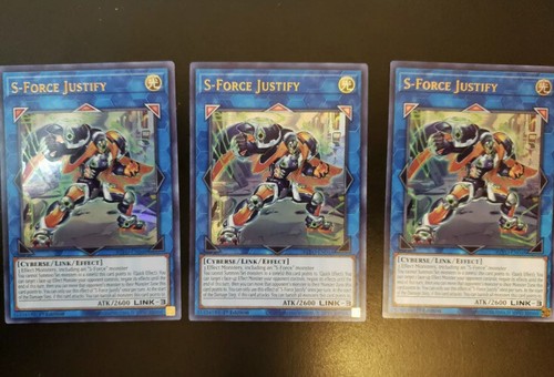 🔥 3x Yugioh S-Force Justify BLVO-EN048 ULTRA RARE NEAR MINT 1ST EDITION ...