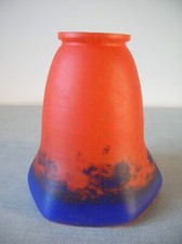 Ancien abat jour tulipe de lampe lustre luminaire pâte de verre 13 cm déco rétro