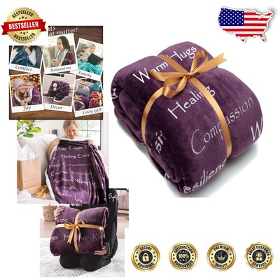 Premium Purple Sympathy Throw Blanket - Positive Energy & Comfort 70x60 Inch