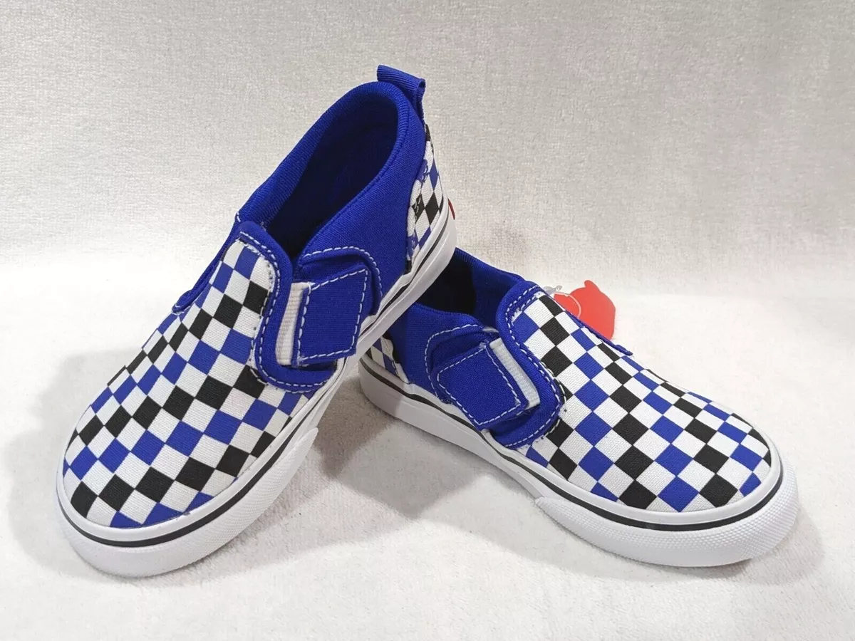 Blue and black checkered vans hotsell