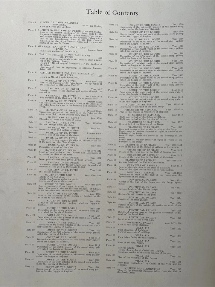 La Vatican & Basilique St. Pierre 70 Vintage Architectural Prints Letarouilly - Image 2 of 4
