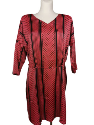 Tom Tailor Ladies Dress in Coral/Black