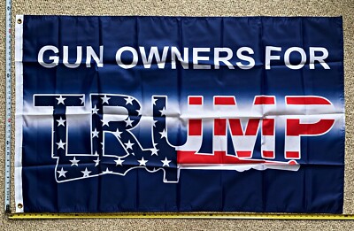 Donald Trump Flag FREE SHIPPING Gun Owners For Trump USA Desantis Don Sign 3x5'
