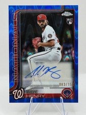 2025 Topps Chrome Cole Henry Rookie Auto Blue Ray Wave Refractor /150 Nationals