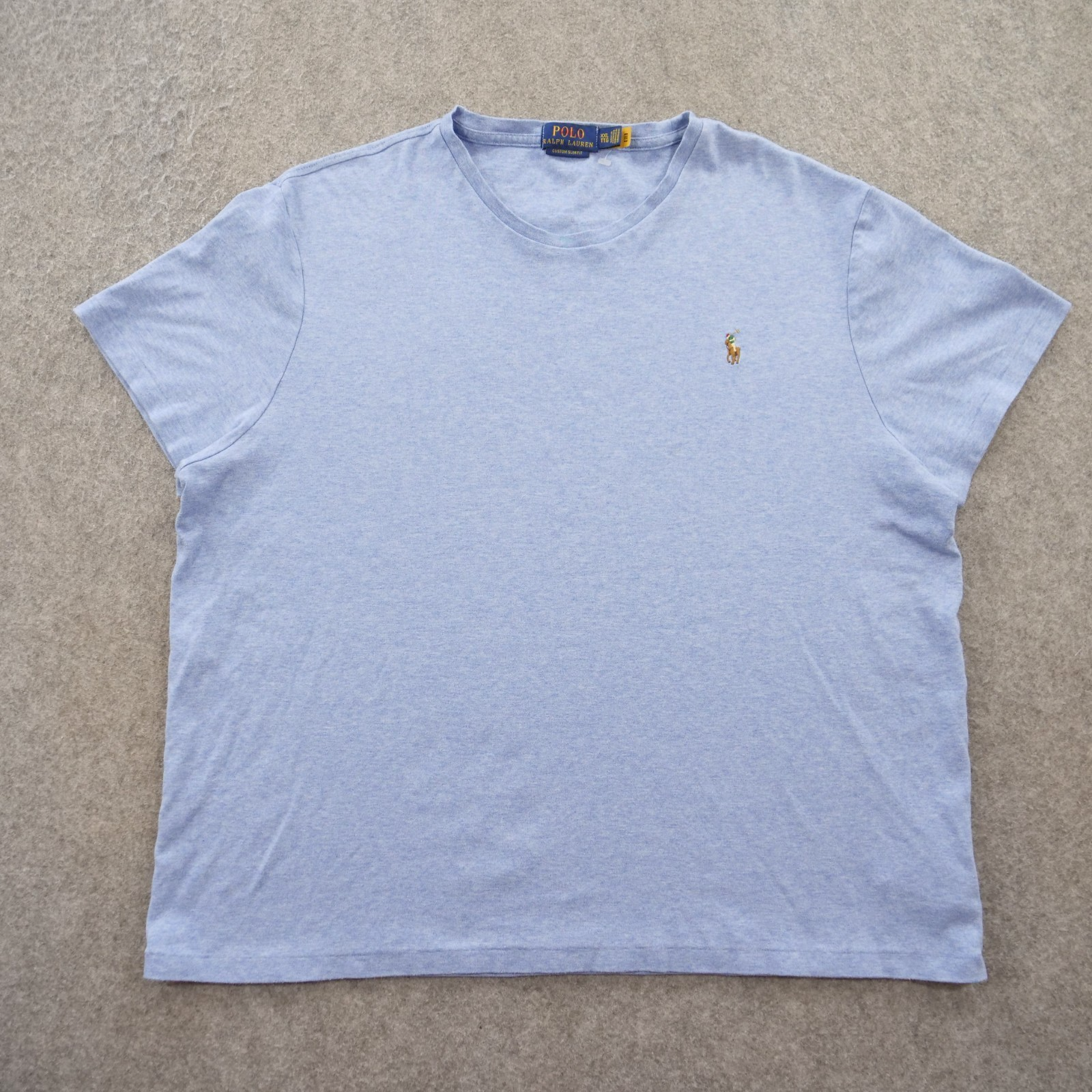 Polo Ralph Lauren camicia uomo 2XL XXL blu girocollo logo pony manica corta