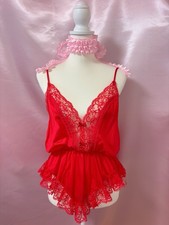 Vintage 1970s 1980s Lace Babydoll Lingerie Nightgown Nightie