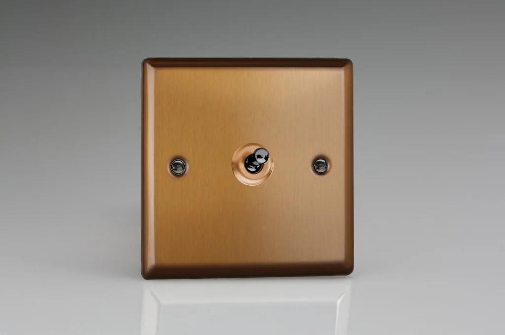 Switch Bronze Intermediate Toggle 10A Urban Brushed + Iridium Insert Varilight