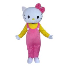 Hot halloween Adult Size Pink Hello Cat Mascot Costume Role Play Gfit