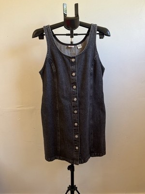 Levies Cotton Tuli Denim Short Sleeve Black Wash Dress Size M