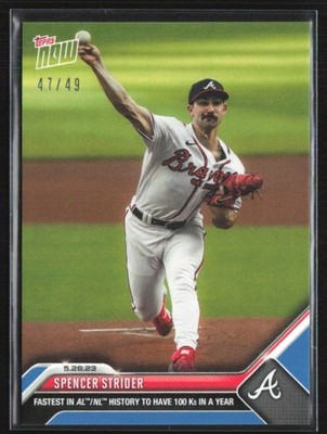 Spencer Strider 2023 Topps Now Blue /49 #356 Atlanta Braves
