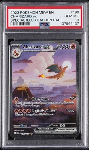 2023 POKEMON MEW EN-151 SPECIAL ILLUSTRATION RARE #199 CHARIZARD EX PSA 10