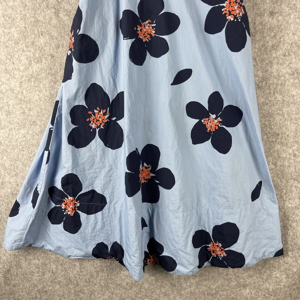 Vestido midi Kate Spade New York Grand Flora popelina para mujer 2 azules manga acampanada Foto 4 de 4