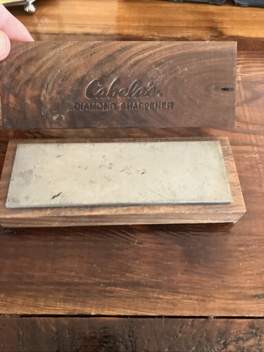 Eze-Lap Diamond Sharpening Stone Cabelas Original Wood Case 6” X 2” Stone Fine