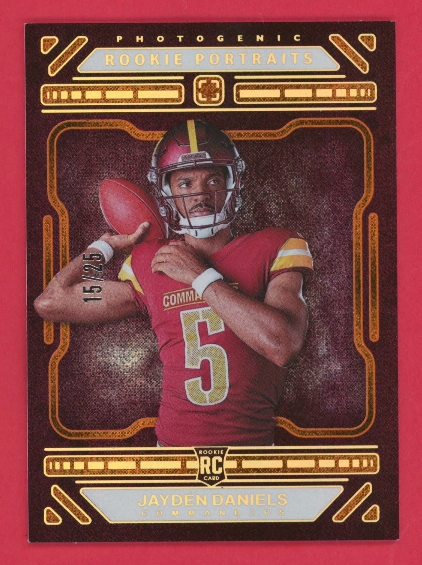 Jayden Daniels RC /25 Orange 2024 Panini Photogenic #195 Rookie Portraits