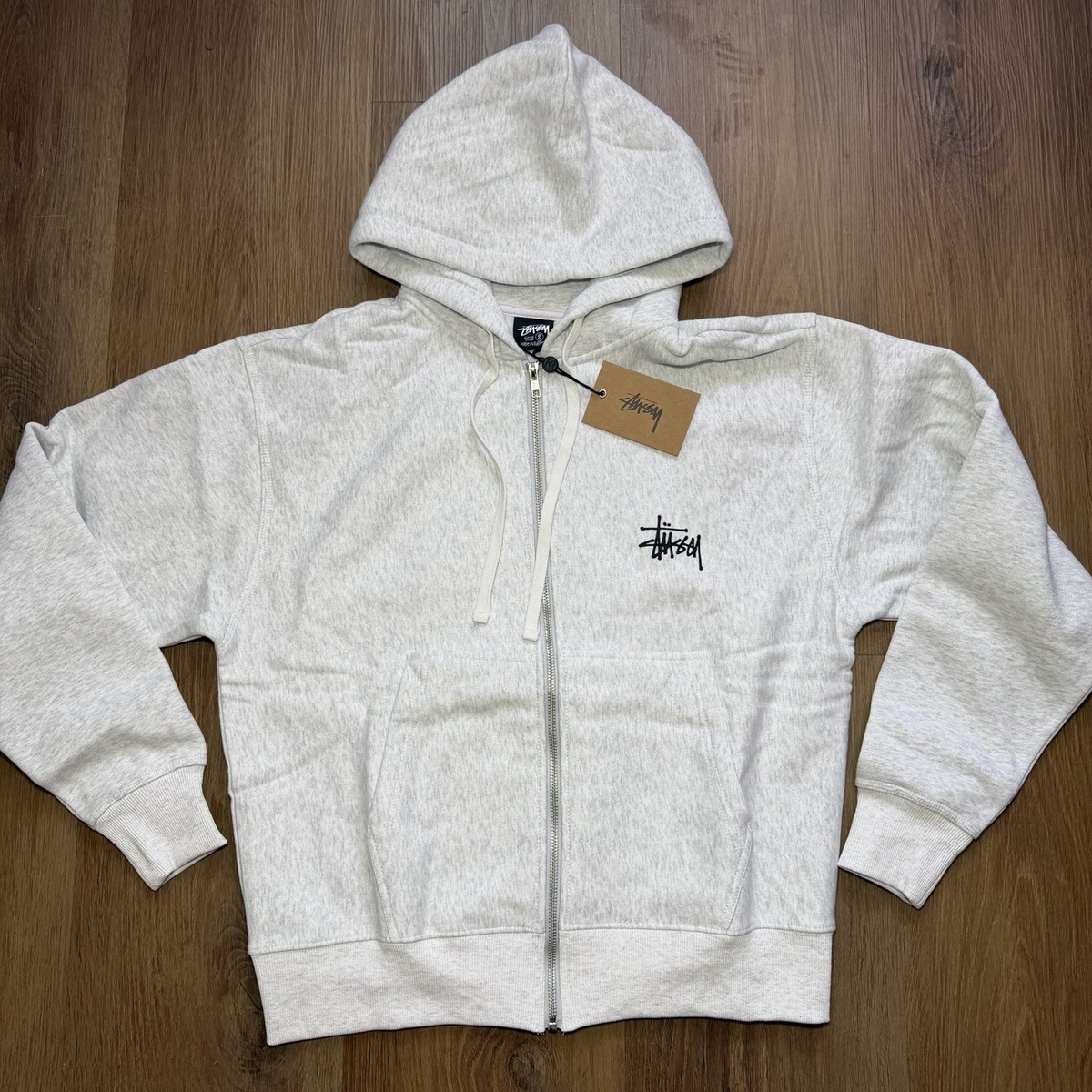Stussy Basic Grey Men Zip-up Hoodie Size S | eBay