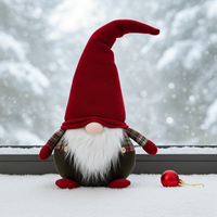Weihnachtswichtel Sitzend 38Cm (66Cm) Gnom GrüN Rote ZipfelmüTze Dekofigur