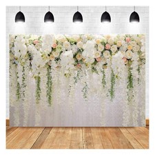 White Rose Floral Theme Photography Backdrops Bridal Shower Wedding Flowers Phot