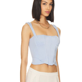 We Are HAH Knock Out Corset Top Periwinkle Blue Purple Sleeveless Lingerie, XS