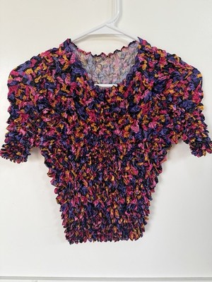 Y2K Popcorn Colorful Top Shirt One Size Major Stretch