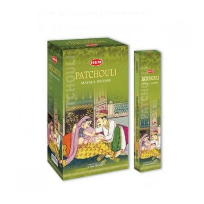 HEM Patchouli Masala Incense Sticks Agarbatti Pack of 12X15g Each Packs 180g Box