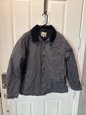 Wrangler canvas work jacket mens XL Gray Quilted lining Gray corduroy collar