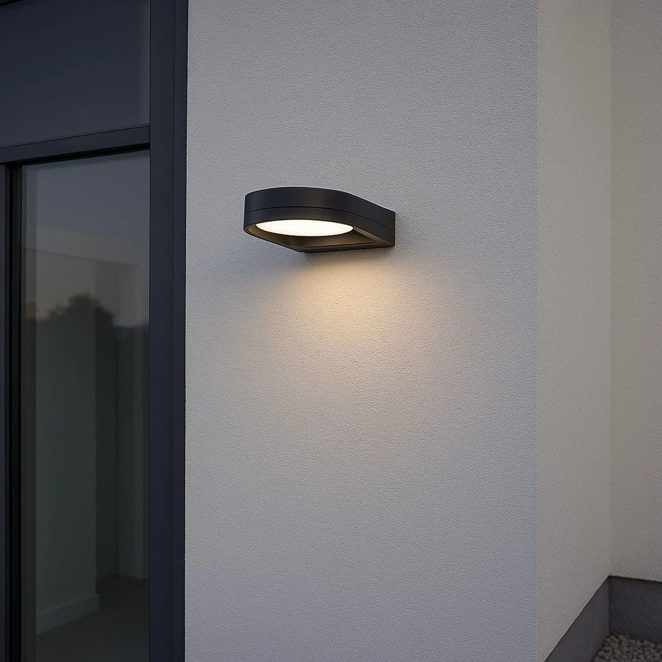 Lutec LED Außenleuchte Wandlampe Fele Anthrazit IP54 14W 1000lm warmweiß drehbar