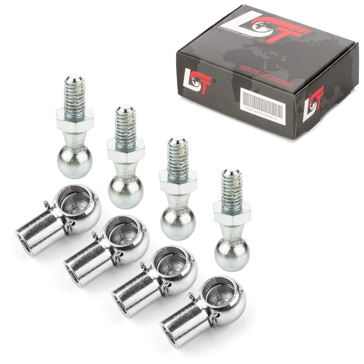 4X Set Ball Joint Pin Pan M8 10Mm Ball Head DIN71803 DIN71805 For Lancia