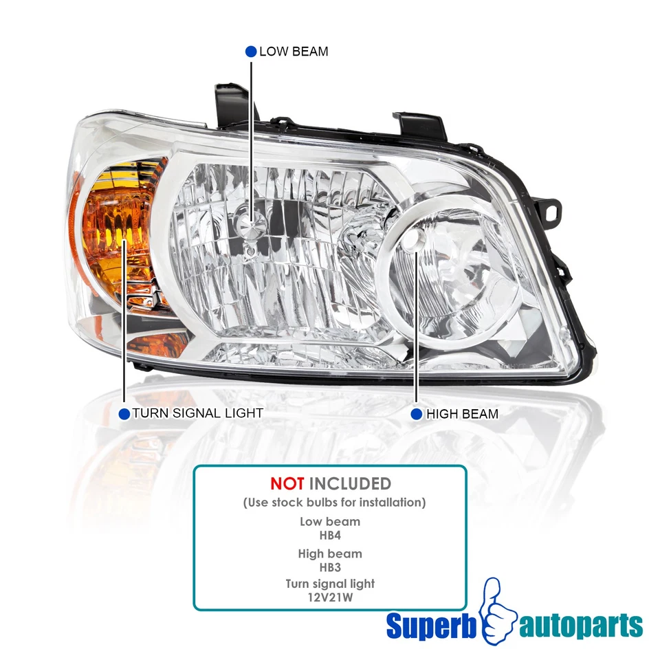 For 2004-2007 Toyota Highlander Halogen Headlights Lamps 04 05 06 07 Pair — 第 4/4 张图片