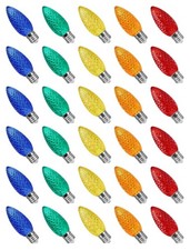 30 Pack C9 LED Multicolor Christmas Light Bulbs, Shatterproof, C9,