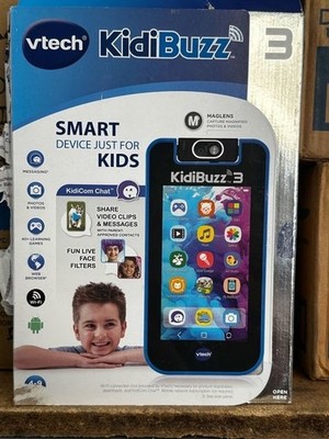 VTech KidiBuzz 3 Smart Device - Black and blue NEW DEMEGED PACKAGE
