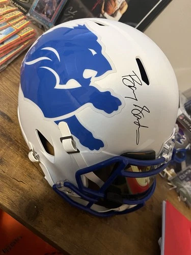 Barry Sanders Signed Full Size Detroit Lions Alternate Speed Helmet w/COA