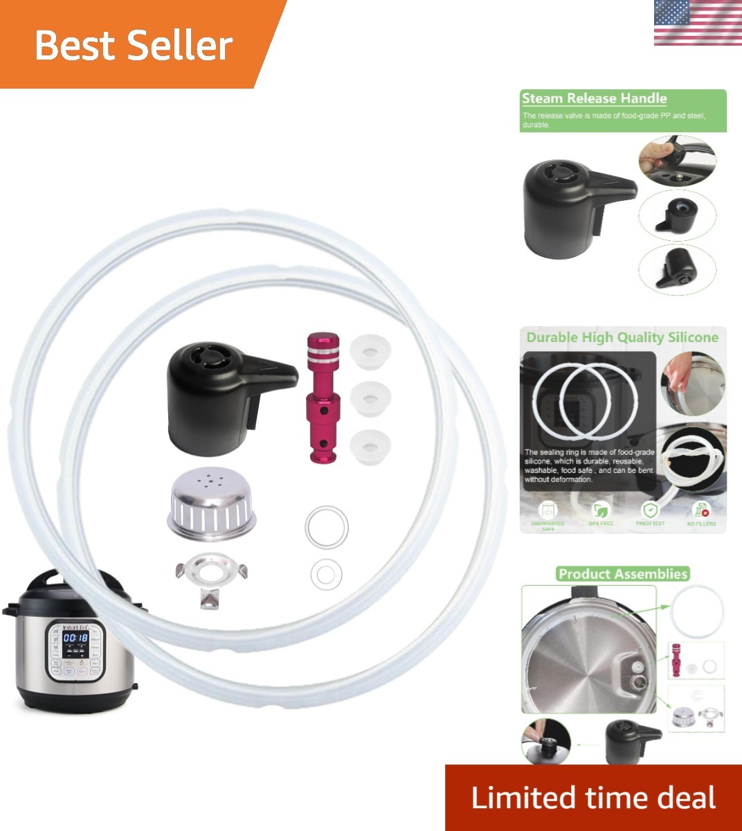 Instant Pot Accessories 11pcs for Duo 8 Qt Plus Replacement 
