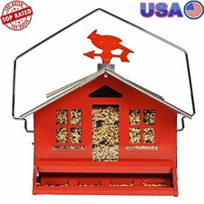 Metal Bird Feeder W/ Weathervane Durable  Squirrel-Proof 8lb Capacity New