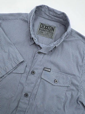 DIXXON Workforce Form & Function Mens M Striped Button Down Short Sleeve Shirt