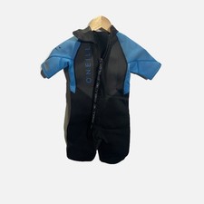 O'Neill Kids Reactor II 2mm Back Zip Short Sleeve Spring Wetsuit Blue Black Sz 8