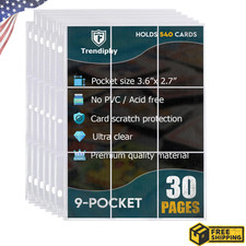 540 Pockets Card Sleeves Binder Sheets Baseball Card Sleeves Pages for 3 Ring...