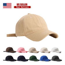 Cotton Baseball Cap Ball Dad Hat Adjustable Plain Solid Washed Men Washed