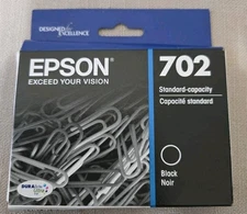 Genuine Epson 702 Black DuraBrite Ink Cartridge 