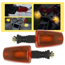2x Front&Rear Turn Signal Indicator Light Amber Lens For Yamaha FZR400 FZR600